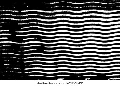 Distressed artistic flow overlay template. Wavy grunge overlay texture. Wave Stripe Background - simple texture for your design. EPS10 vector.