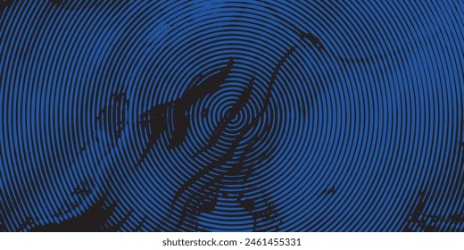 Distressed background in black and blue texture with dark spots, scratches and lines. Abstract illustration.