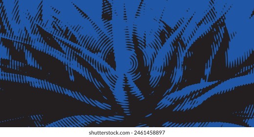 Distressed background in black and blue texture with spots, scratches and lines. Abstract vector illustration