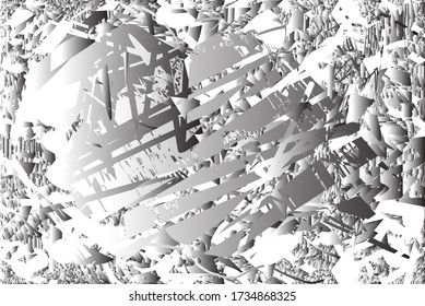 Distressed background in black, grey gradient and white texture with dots, spots, scratches and lines. Abstract vector illustration