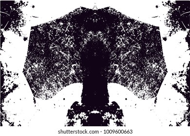 distressed background in black and white texture with  dark spots, scratches and lines. Abstract vector illustration