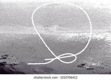 Distressed background in black and white texture with  dark spots, scratches, loop and lines. Abstract vector illustration