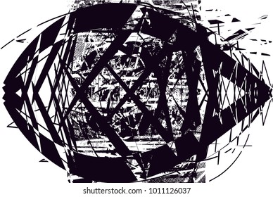 distressed background in black and white texture with  dark spots, scratches and lines. Abstract vector illustration