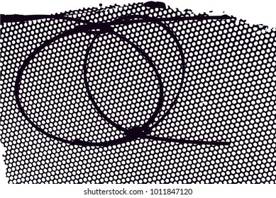 Distressed background in black and white texture with  dark spots, scratches, loop and lines. Abstract vector illustration