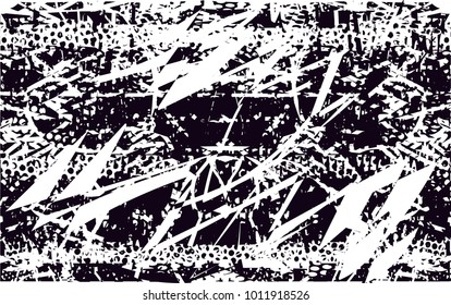 distressed background in black and white texture with  dark spots, scratches and lines. Abstract vector illustration