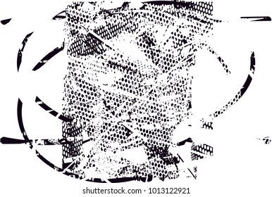 Distressed background in black and white texture with  dark spots, scratches and lines. Abstract vector illustration