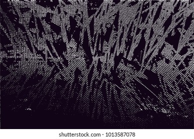 Distressed background in black and white texture with  dark spots, scratches and lines. Abstract vector illustration