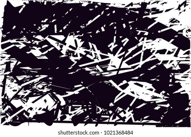 Distressed background in black and white texture with  dark spots, scratches and lines. Abstract vector illustration
