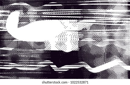 Distressed background in black and white texture with  dark spots, scratches and lines. Abstract vector illustration