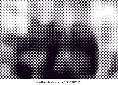 Distressed background in black and white texture with  dark spots, scratches and lines. Abstract vector illustration