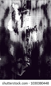 Distressed background in black and white texture with  dark spots, scratches and lines. Abstract vector illustration