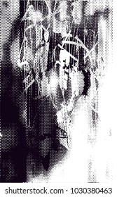Distressed background in black and white texture with  dark spots, scratches and lines. Abstract vector illustration