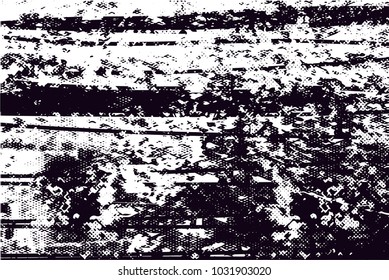 Distressed background in black and white texture with  dark spots, scratches and lines. Abstract vector illustration