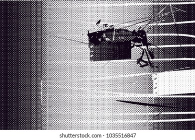 Distressed background in black and white texture with  dark spots, scratches and lines. Abstract vector illustration
