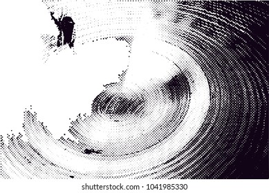 Distressed background in black and white texture with  dark spots, scratches and lines. Abstract vector illustration