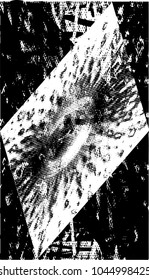Distressed background in black and white texture with  dark spots, scratches and lines. Abstract vector illustration