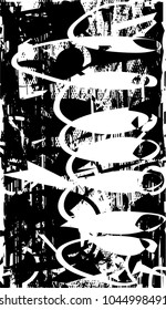 Distressed background in black and white texture with  dark spots, scratches and lines. Abstract vector illustration