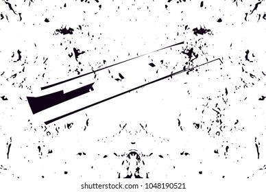 Distressed background in black and white texture with  dark spots, scratches and lines. Abstract vector illustration