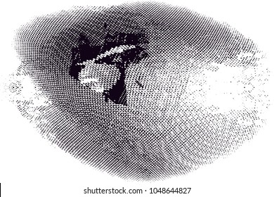 Distressed background in black and white texture with  dark spots, scratches and lines. Abstract vector illustration