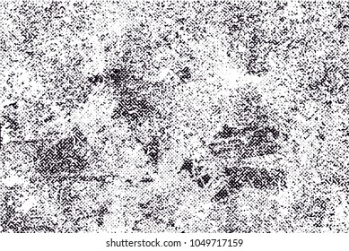 Distressed background in black and white texture with  dark spots, scratches and lines. Abstract vector illustration