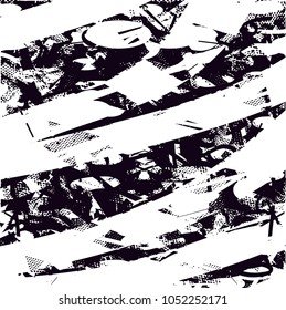 Distressed background in black and white texture with  dark spots, scratches and lines. Abstract vector illustration