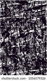 Distressed background in black and white texture with  dark spots, scratches and lines. Abstract vector illustration