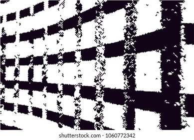 Distressed background in black and white texture with  dark spots, scratches and lines. Abstract vector illustration