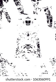 Distressed background in black and white texture with  dark spots, scratches and lines. Abstract vector illustration