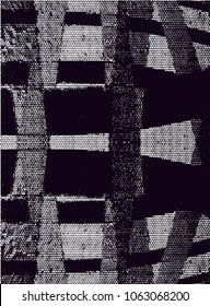Distressed background in black and white texture with  dark spots, scratches and lines. Abstract vector illustration
