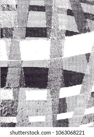 Distressed background in black and white texture with  dark spots, scratches and lines. Abstract vector illustration