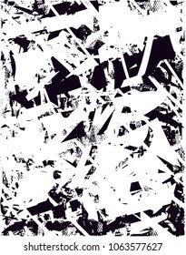 Distressed background in black and white texture with  dark spots, scratches and lines. Abstract vector illustration
