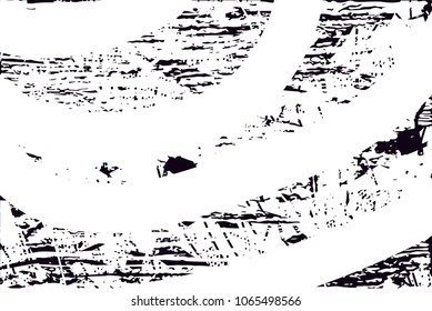 Distressed background in black and white texture with  dark spots, scratches and lines. Abstract vector illustration