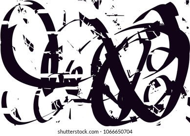 Distressed background in black and white texture with  dark spots, scratches and lines. Abstract vector illustration