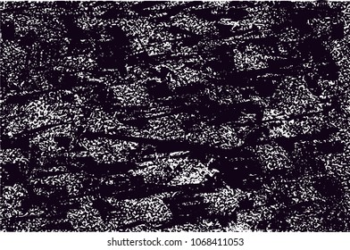 Distressed background in black and white texture with  dark spots, scratches and lines. Abstract vector illustration