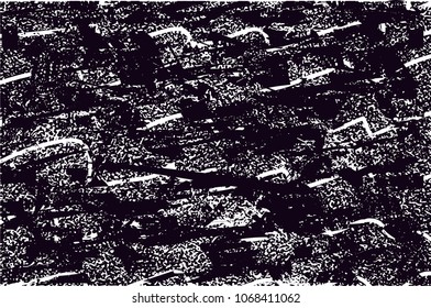 Distressed background in black and white texture with  dark spots, scratches and lines. Abstract vector illustration
