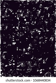 Distressed background in black and white texture with  dark spots, scratches and lines. Abstract vector illustration
