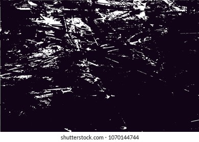Distressed background in black and white texture with  dark spots, scratches and lines. Abstract vector illustration