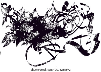 Distressed background in black and white texture with  dark spots, scratches and lines. Abstract vector illustration