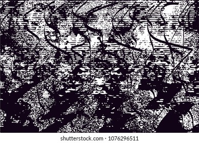 Distressed background in black and white texture with  dark spots, scratches and lines. Abstract vector illustration