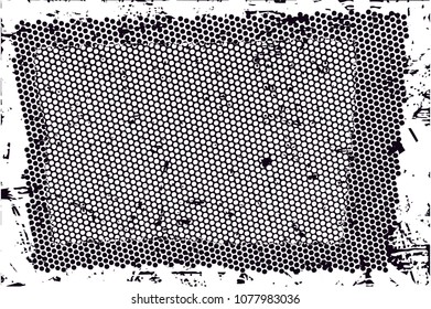 Distressed background in black and white texture with  dark spots, scratches and lines. Abstract vector illustration