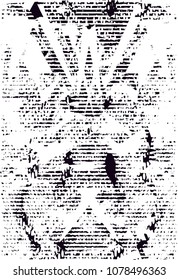Distressed background in black and white texture with  dark spots, scratches and lines. Abstract vector illustration