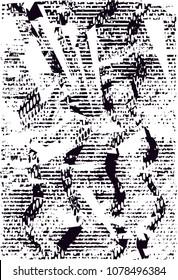 Distressed background in black and white texture with  dark spots, scratches and lines. Abstract vector illustration