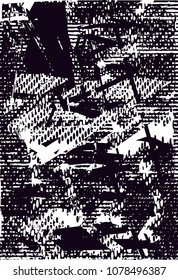 Distressed background in black and white texture with  dark spots, scratches and lines. Abstract vector illustration