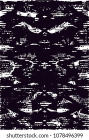 Distressed background in black and white texture with  dark spots, scratches and lines. Abstract vector illustration