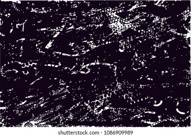 Distressed background in black and white texture with  dark spots, scratches and lines. Abstract vector illustration