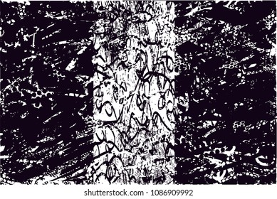 Distressed background in black and white texture with  dark spots, scratches and lines. Abstract vector illustration