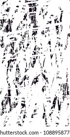 Distressed background in black and white texture with  dark spots, scratches and lines. Abstract vector illustration