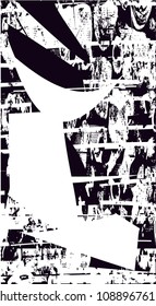 Distressed background in black and white texture with  dark spots, scratches and lines. Abstract vector illustratio