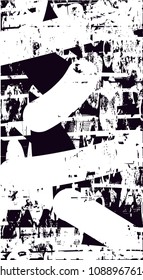 Distressed background in black and white texture with  dark spots, scratches and lines. Abstract vector illustratio