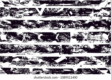 Distressed background in black and white texture with  dark spots, scratches and lines. Abstract vector illustration